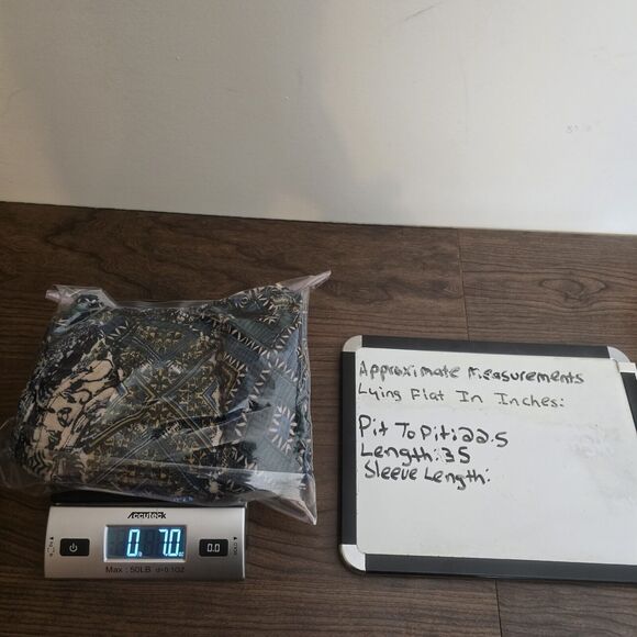 Oddy Shirt Dress Medium Mixed Print Crochet Detail Knee Length Boho Hippie - Picture 9 of 9